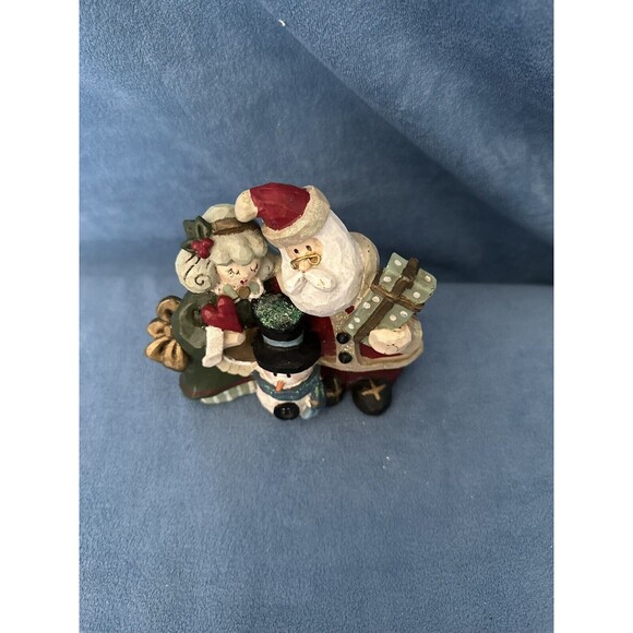Kurt Adler Christmas Figurine Mr & Mrs Clause W/ Snowman, Vntg 1991 Retired - Picture 6 of 6